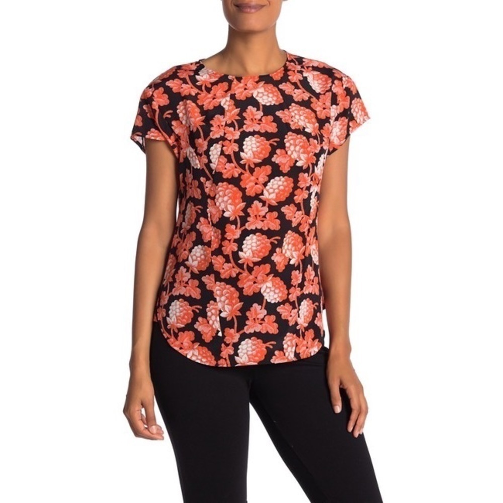 NWT DIANE VON FURSTENBERG Berry Print Silk Top